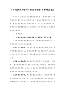 公安局党组织书记20XX年抓基层党建工作述职报告范文