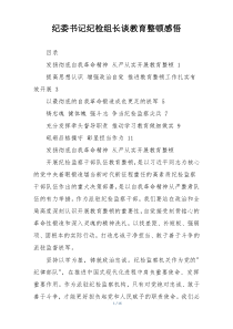 纪委书记纪检组长谈教育整顿感悟