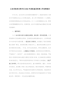 公安系统党支部书记20XX年度抓基层党建工作述职报告2