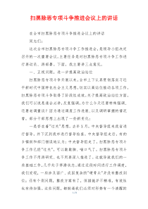 扫黑除恶专项斗争推进会议上的讲话