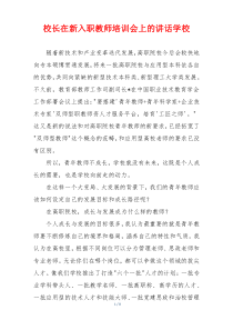 校长在新入职教师培训会上的讲话学校