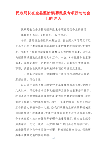 民政局长在全县整治殡葬乱象专项行动动会上的讲话