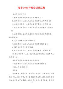 省市2025年两会讲话汇集