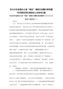 在2025年县委办公室“病灶”清除行动警示教育暨作风建设深化推进会上的讲话3篇