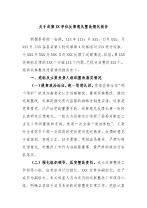 关于巡察XX单位反馈意见整改情况报告