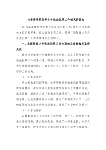 关于开展预防青少年违法犯罪工作情况的报告