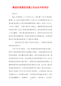集团在抓基层党建工作会议中的讲话