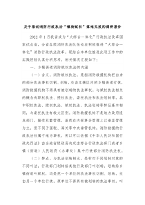 关于推动消防行政执法镇街赋权落地见效的调研报告