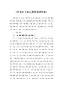 关于推进乡村振兴示范区建设的情况报告