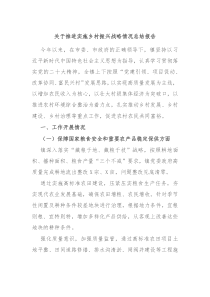 关于推进实施乡村振兴战略情况总结报告