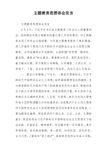 主题教育思想体会发言
