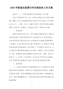 2025年街道全面推行河长制宣传工作方案