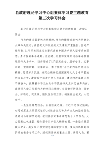 县政府理论学习中心组集体学习暨主题教育第三次学习体会
