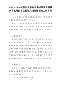 X镇2025年巩固拓展脱贫攻坚成果同乡村振兴有效衔接省县督帮反馈问题整改工作方案
