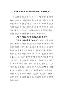 关于机关青年思想政治工作进展情况的调研报告