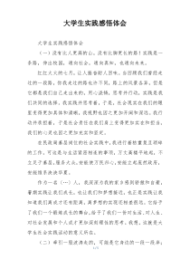 大学生实践感悟体会