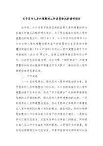 关于某市人居环境整治工作进展情况的调研报告