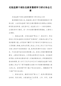 纪检监察干部队伍教育整顿学习研讨体会文章