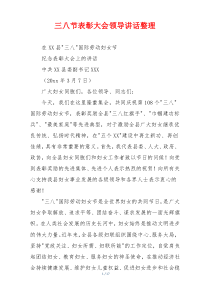 三八节表彰大会领导讲话整理