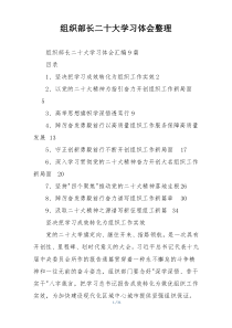 组织部长二十大学习体会整理