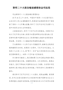 聆听二十大报告畅谈感想体会司法局
