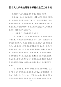 区市人大代表换届选举彬村山选区工作方案