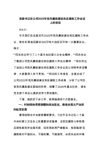 党委书记在公司2025年党风廉政建设和反腐败工作会议上的讲话（共7篇）