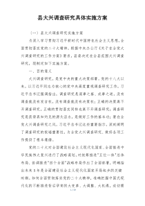 县大兴调查研究具体实施方案