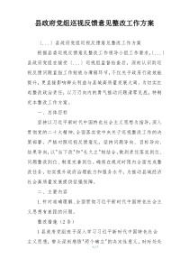 县政府党组巡视反馈意见整改工作方案