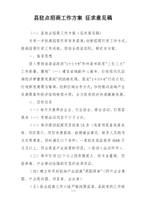 县驻点招商工作方案 征求意见稿