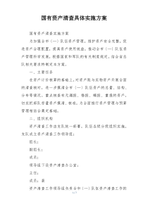 国有资产清查具体实施方案