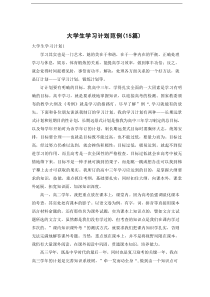 大学生学习计划范例（15篇）
