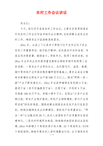 农村工作会议讲话