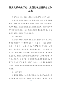 开展竞标争先行动、展现比学赶超状态工作方案