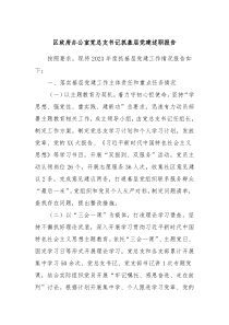 区政府办公室党总支书记抓基层党建述职报告