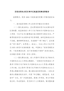 区经发局机关党支部书记抓基层党建述职报告