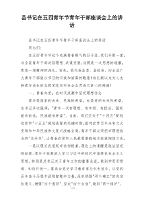 县书记在五四青年节青年干部座谈会上的讲话