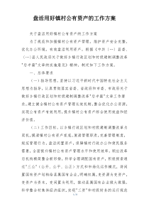 盘活用好镇村公有资产的工作方案
