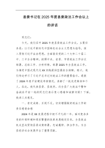 县委书记在2025年度县委政法工作会议上的讲话