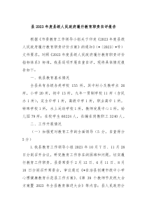 县20XX年度县级人民政府履行教育职责自评报告