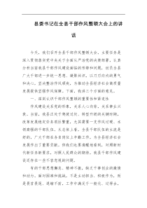 县委书记在全县干部作风整顿大会上的讲话