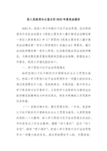 县人民政府办公室主任20XX年度述法报告