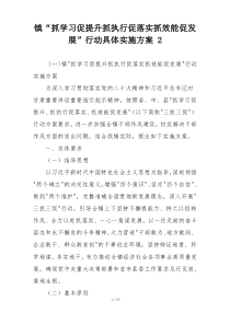 镇“抓学习促提升抓执行促落实抓效能促发展”行动具体实施方案 2