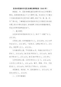 县农村党组织书记队伍建设调研报告