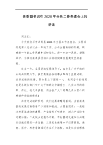 县委副书记在2025年全县工作务虚会上的讲话