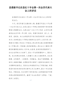 县委副书记在县红十字会第一次会员代表大会上的讲话