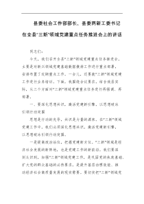 县委社会工作部部长县委两新工委书记在全县三新领域党建重点任务推进会上的讲话