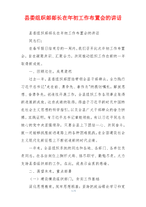 县委组织部部长在年初工作布置会的讲话