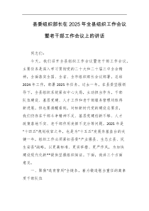 县委组织部长在2025年全县组织工作会议暨老干部工作会议上的讲话