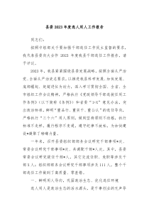 县委20XX年度选人用人工作报告